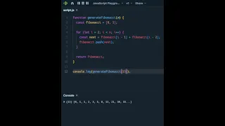 Generate Fibonacci Numbers in JS