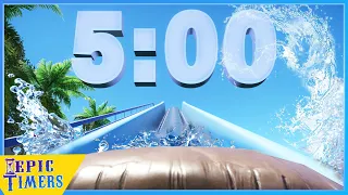 5 minute water roller coaster ride countdown timer with music 