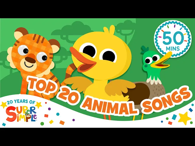 Top 20 Animal Songs 🐻 | Quack along to Super Simple Songs 20th Anniversary 🎉
