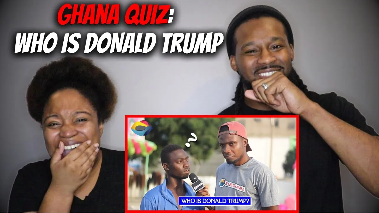 American Couple Reacts "Who is DONALD TRUMP? Ghana Street Quiz" | African Comedy Reaction