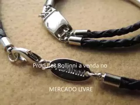 Download MP3 Rollinni bijuteria masculina colar e pulseira de couro trançado