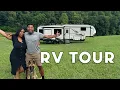 Family moves from 5bd home to living in an RV on a 30-acre property FULL RV TOUR