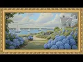 Summer Sail Boat Painting Vintage Gold Frame TV Art 4k Screensaver for TV