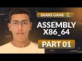 Building Snake Game in x86-64 Assembly Part 1 - ASMR Programming