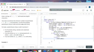 minimum remove to make valid parentheses