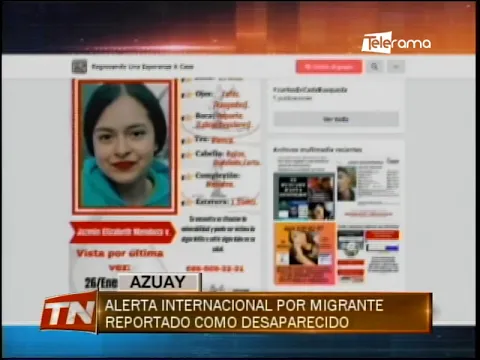 Alerta internacional por migrante reportado como desaparecido