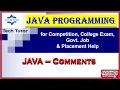 Comments in JAVA Core JAVA Java for beginners Competition Hindi 2023