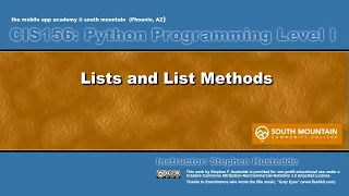 Python 06A Lists and List Methods