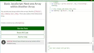 Basic JavaScript Nest one Array within Another Array free code camp Dani