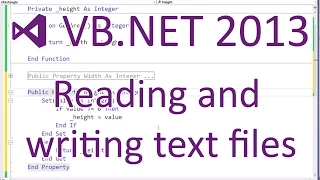 VB NET 2013 - Reading and Writing Text Files