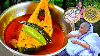পুকুরের ধরা লাল কাঁকড়ার কষা সঙ্গে জোড়া ইলিশের তেল ঝাল রান্না | Hilsha fish & Red Crab recipe