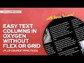 EASY Text Columns Without Flex or Grid PLUS Utility Classes vs Custom Classes Best Practices