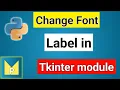 Change Font of Labels in Tkinter Module PythonMagix