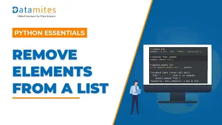 Python Program to remove elements from a list Python Tutorial
