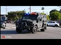 LAPD SWAT RESPONDING CODE 3 TO A SWAT CALL RARE AIR HORN USE BearCats Unmarked units and busses