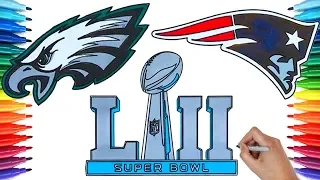 Drawing Super Bowl LII Eagles VS Patriots 2018 Drawing Coloring Pages s for Kids