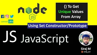 JavaScript to get unique values from array Using Set Siraj M