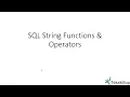 String Functions and Operators in PostgreSQL