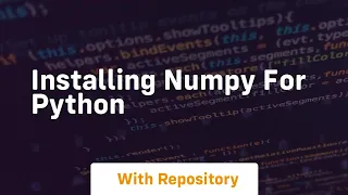 Installing numpy for python