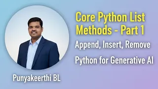 Core Python List Methods for Beginners - Append Insert Remove Explained Python for Generative AI