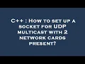 C How to set up a socket for UDP multicast with 2 network cards present
