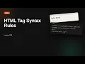 HTML Tag Syntax Rules HTML Tutorial for Beginners