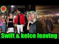 Taylor Swift Fiance Travis Kelce leaving Kylie Kelce s 34th birt ay party in Pennsylvania