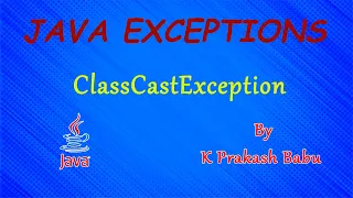 ClassCastException EXCEPTIONS LIST IN JAVA