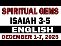 SPIRITUAL GEMS DECEMBER 1-7 2025 MID WEEK MEETING CHRISTIAN LIFE AND MINISTRY MEETING