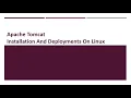 Apache Tomcat Installation and Deployments on Linux