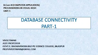 Database Connectivity by MS ADO DATA CONTROL