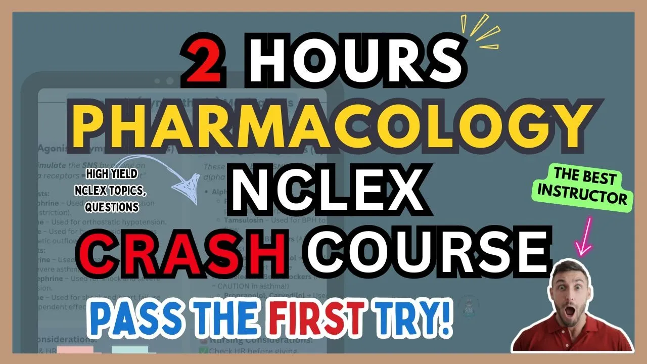 2-Hour NCLEX Pharmacology Ultimate Course | All-in-One Review + High Yield Must Know Medications