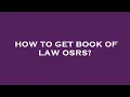 How to get book of law osrs