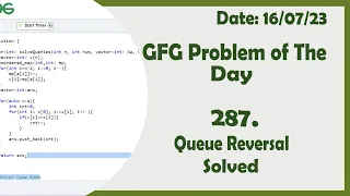 Queue Reversal C GFG Daily Problem