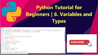 Variables and Data Types in Python 6 Python Beginners Tutorial