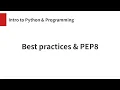 Best practices PEP8