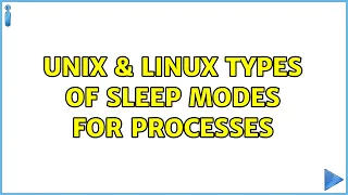Unix Linux Types of sleep modes for processes