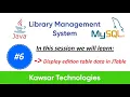 Part 6 Library Management System in Java Swing Display Edition Table data in JTable
