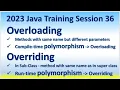 2023 Java Training Session 36 Overloading Compile-time Polymorphism Overriding Run-time Polymorphism