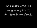 Raffi All I Really Need with Lyrics