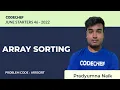 ARRSORT ARRAY SORTING July Starters46 2022 Problem Solutions CodeChef