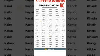 five letter words starting with k