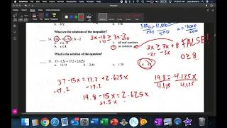 Algebra 1 Midterm Review