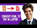 How To Convert Html To Pdf In Laptop