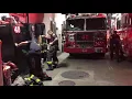 FDNY ENGINE 40 AND FDNY TOWER LADDER 35 RESPONDING FROM QUARTERS TO REPORTS OF A FIRE IN MANHATTAN