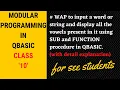 WAP to display all the vowels present in the word in qbasic using sub and function procedure