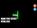 Neon Text Effect HTML CSS How to make Text Effects