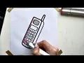 Coloring a Cute Vintage Telephone 90s Aesthetic Coloring Book ASMR