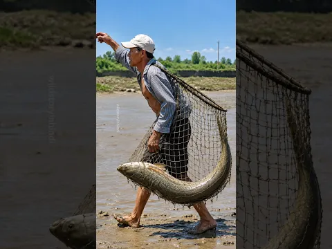 चीन के लोग लहरों में मछलियां कैसे पकड़ते हैं 🤔| #shorts