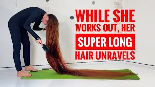 THE LONGER SHE WORKS OUT, THE MORE HER SUPER LONG HAIR UNRAVELS https://aliia-more.sellfy.store/